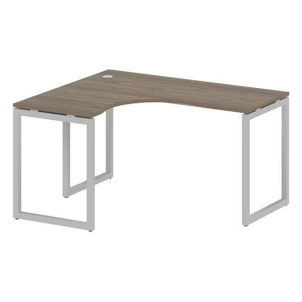 Metal System Quattro Стол криволинейный левый на О-образном м/к 40БО.СА-3 (L) Вяз/Серый металл 1400*1200*750 - Вид 1