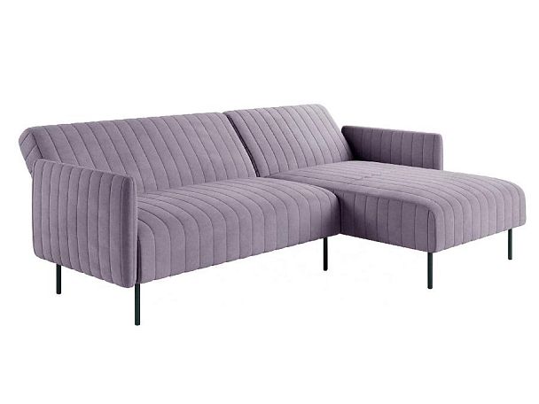 Baccara диван-кровать с шезлонгом, с подлокотниками, бархат серый 27 - Вид 3