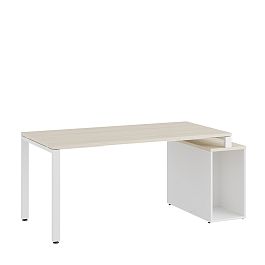 Стол на опорной тумбе Tess 160x80x75 дуб шамони светлый - Фото предпросмотра