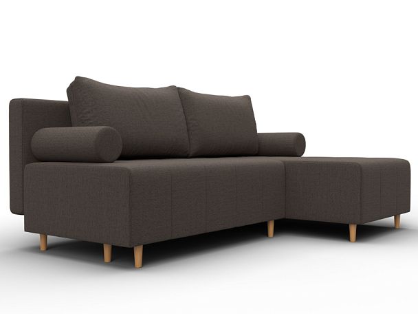 Диван угловой Лига-102 угол универсальный Рогожка коричневый - Вид 3