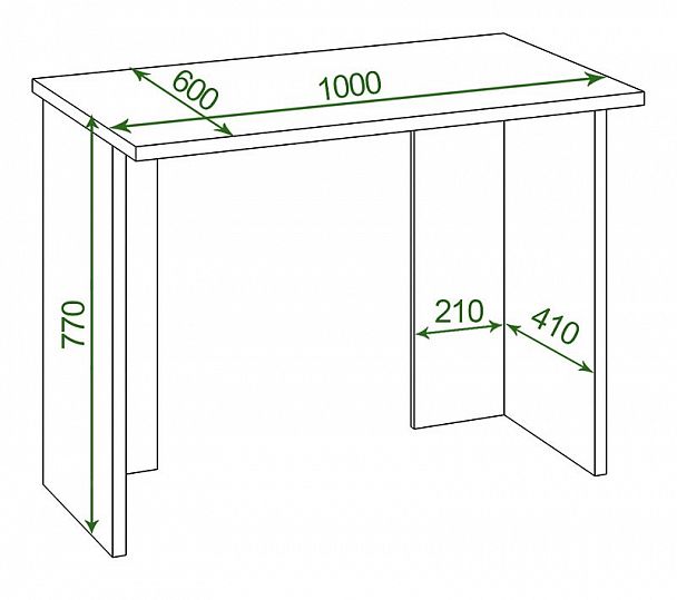 Стол офисный Домино Lite СКЛ-Прям100Р Венге - Вид 2