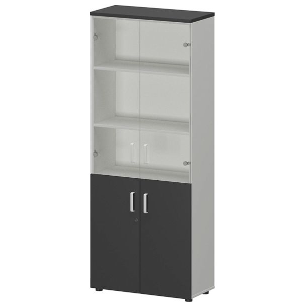 Шкаф СМШ-58Д2С Тип2 Белый/Графит 792x380x1990 Смарт - Вид 1