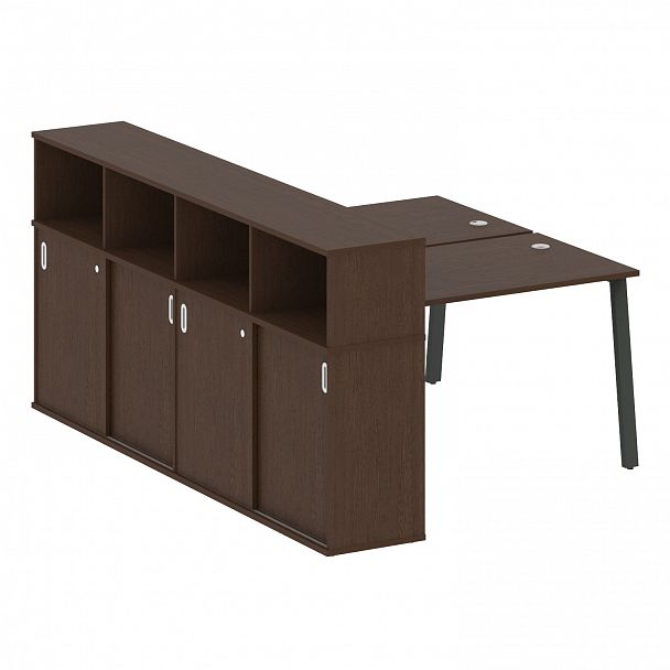 Рабочая станция "Metal System" БА.РС-СШК-4.2 венге/антрацит - Вид 1