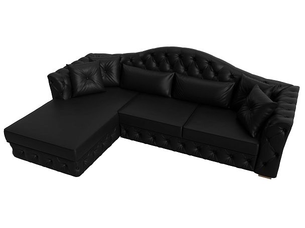 Диван угловой Артис левый угол Экокожа черный - Вид 5