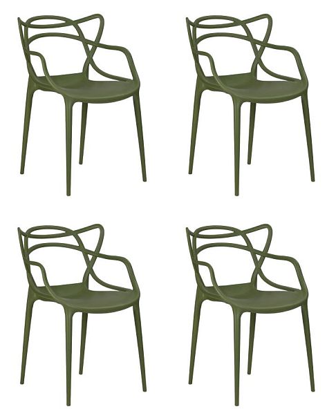 Набор 4 шт Стул обеденный DOBRIN MASTERS (зеленый хаки (G-17)) - Вид 1