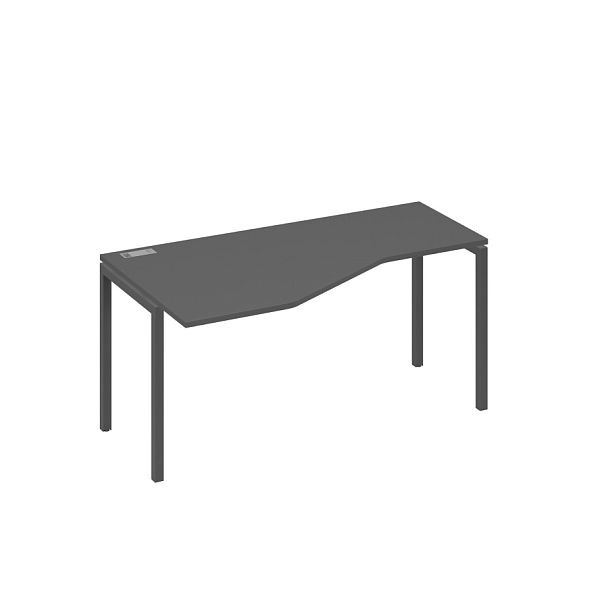 Стол эргономичный левый "Техно"на металлокаркасе DUE A4 А4 Б2 055 БП антрацит премиум / металлокаркас антрацит - Вид 1