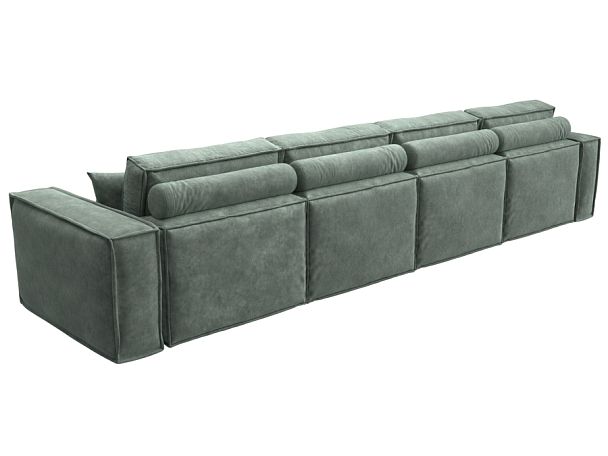 Диван прямой Лига-081 НПБ МегаЛонг Велюр зеленый - Вид 5
