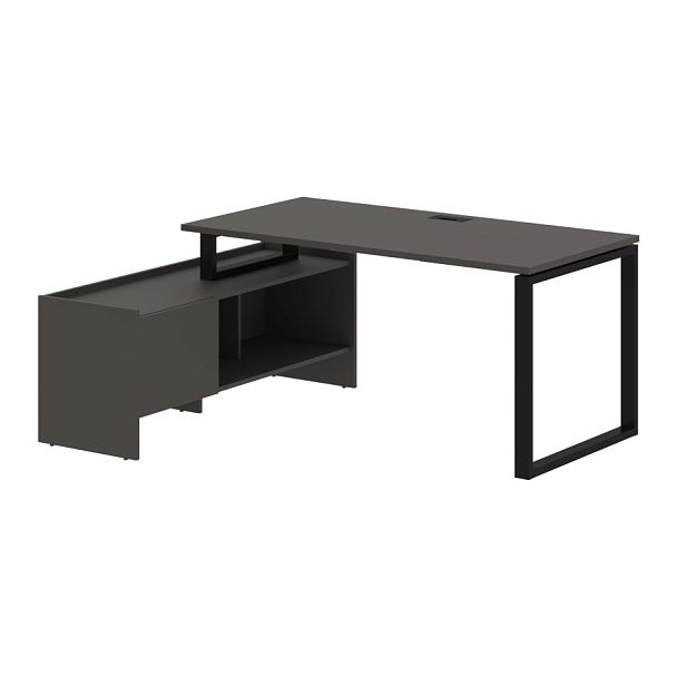 Стол с тумбой EQCT 17814 Мокко/Черный 1760х1400х750 EDIS - Вид 1