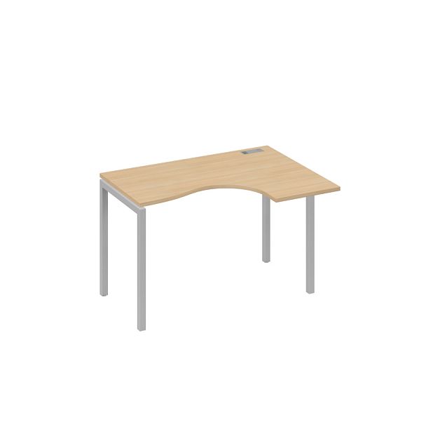 Стол эргономичный правый "Классика" на металлокаркасе DUE A4 А4 Б2 032 БП натуральный дуб / металлокаркас серый - Вид 1