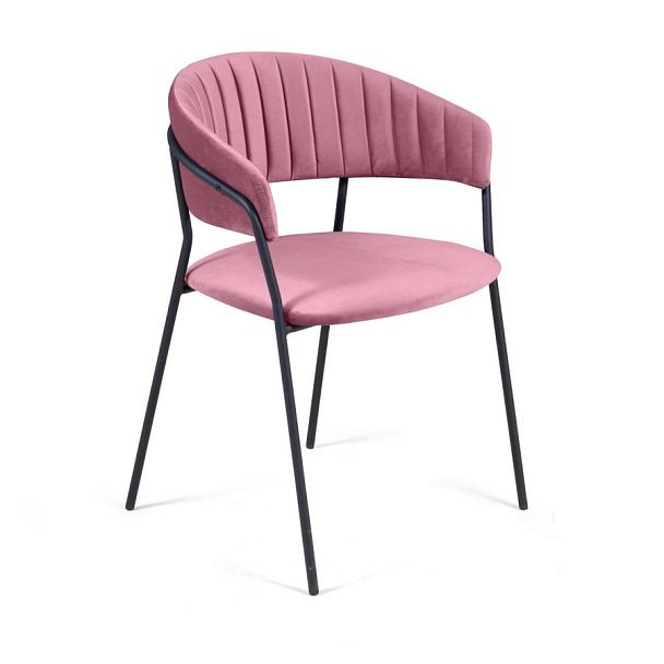 Стул Kelly с подлокотниками, бархат пудровый 15 - Вид 1