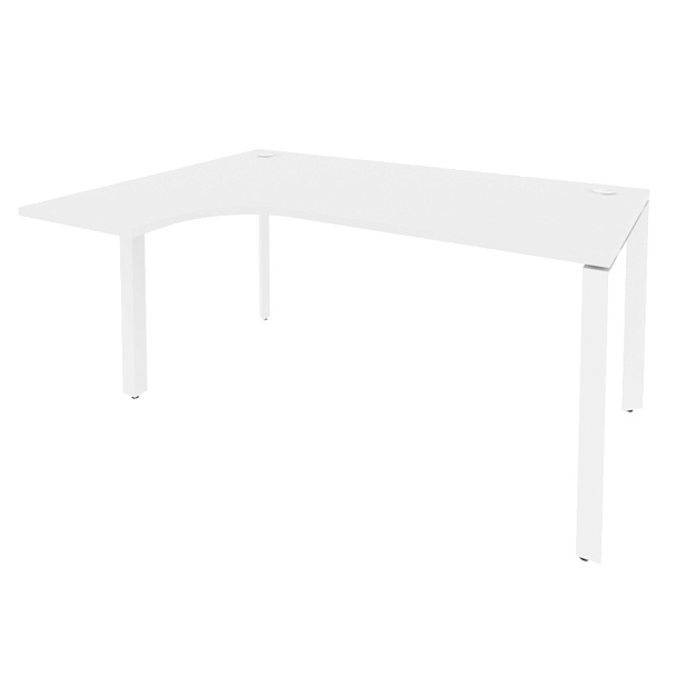 Onix Стол эргономичный левый на П-образном м/к O.MP-SA-4 (L) Белый бриллиант/Белый металл 1580*1180*750 (800/460) - Вид 1