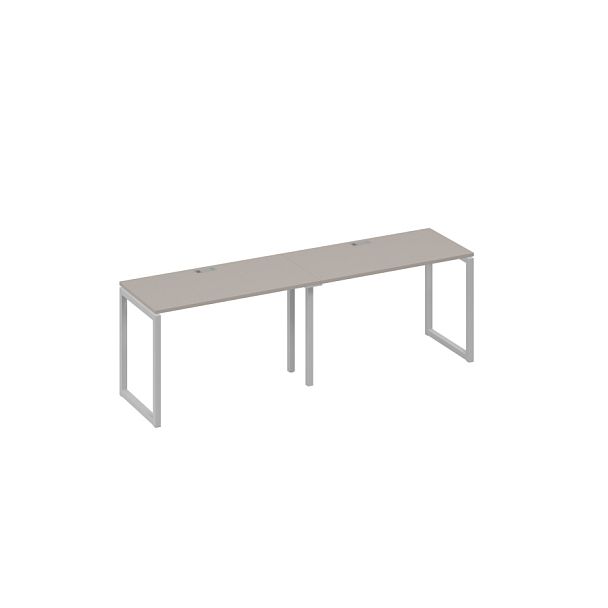 Рабочая станция на металлокаркасе QUATTRO (2х120) A4 А4 Б4 003-2 БП мокко премиум / металлокаркас серый - Вид 1
