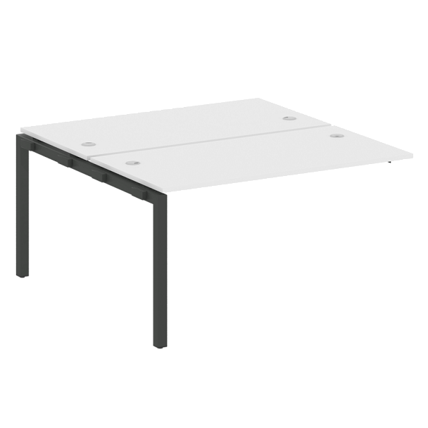 Metal System Quattro Р. ст. криволинейная на П-образном м/к 50БП.РАС-СА-2.3 Белый/Антрацит металл 1400*2435*750 - Вид 1