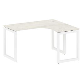 Metal System Quattro Стол криволинейный правый на О-образном м/к 50БО.СА-3 (R) Дуб наварра/Белый металл 1400*1200*750 - Фото предпросмотра