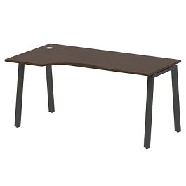 Metal System Стол криволинейный левый на А-образном м/к БА.СА-1 (L) Венге/Антрацит металл 1600*900*750 - Фото предпросмотра