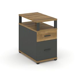 Concept Тумба приставная 1 ящ.+1 распаш. фасад с надставкой CN.TGP-002 A Сандал Янтарный/Антрацит/Металл Антрацит 420*720*750 - Фото предпросмотра