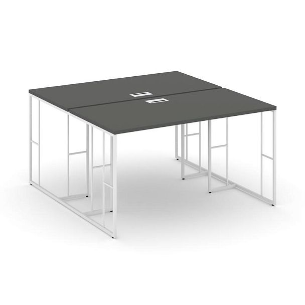 Rift Рабочая станция RF.DRS-014 Антрацит/Металл Белый 1580*1432*750 - Вид 1