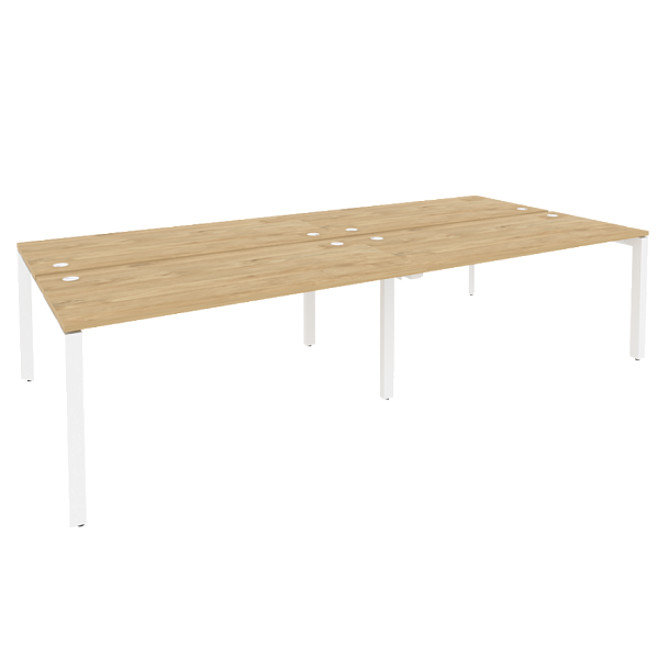 Onix Рабочая станция на П-образном м/к O.MP-D.RS-4.4.7 Тиквуд светлый/Белый металл 3160*1475*750 - Вид 1