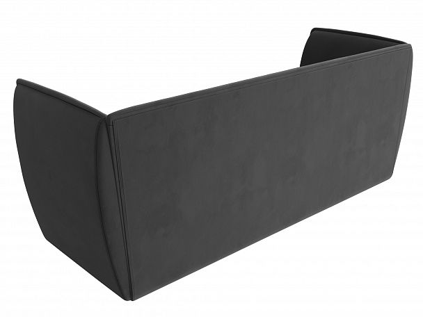 Прямой диван Бергамо 3-х местный (полностью велюр серый) - Вид 6