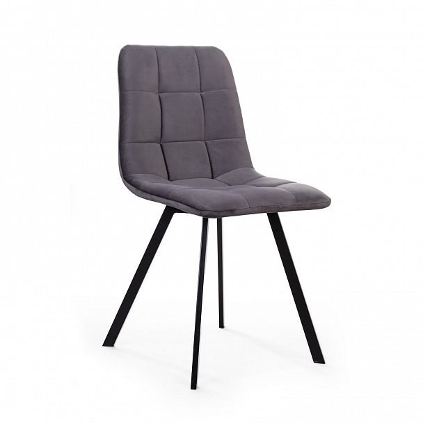 Стул UNO, бархат серый 27/ чёрный профиль - Вид 2