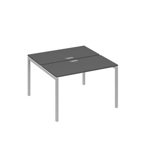 Рабочая станция с опорами DUE (2х120) A4 А4 Б2 170 БП антрацит премиум / металлокаркас серый - Вид 1
