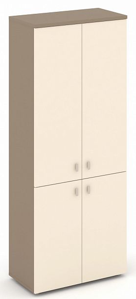 Шкаф высокий широкий (2 низких фасада ЛДСП + 2 средних фасада ЛДСП) "ESTETICA" ES.ST-1.3 Сатин - Вид 1