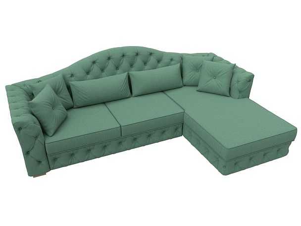 Диван угловой Артис правый угол Рогожка зеленый - Вид 5