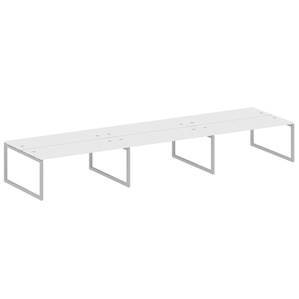 Metal System Quattro Р. ст. на 6 раб. места на О-образном м/к 50БО.СМ-6.5 Белый/Серый металл 5400*1475*750 - Вид 1