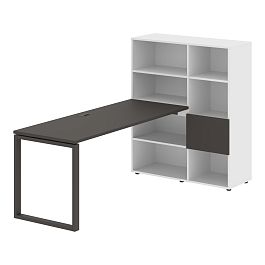 Стол-стеллаж EQRST 1117 Мокко/Мокко/Белый 2190х1120х1355 EDIS - Фото предпросмотра