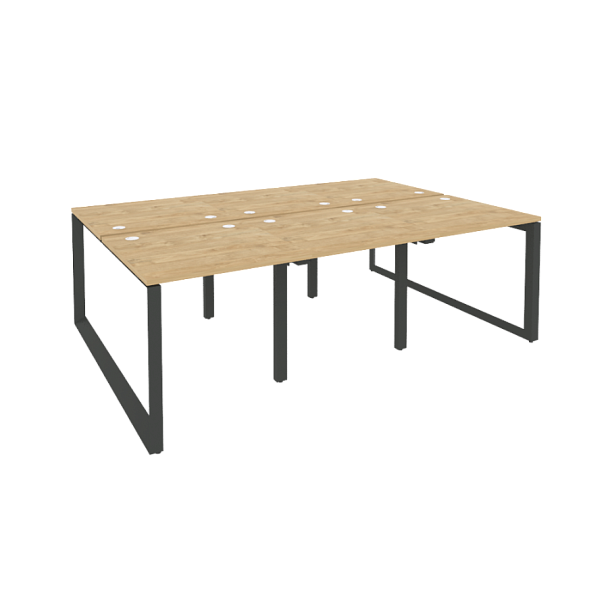 Onix Рабочая станция на О-образном м/к O.MO-D.RS-6.0.8 Тиквуд светлый/Антрацит металл 2340*1635*750 - Вид 1