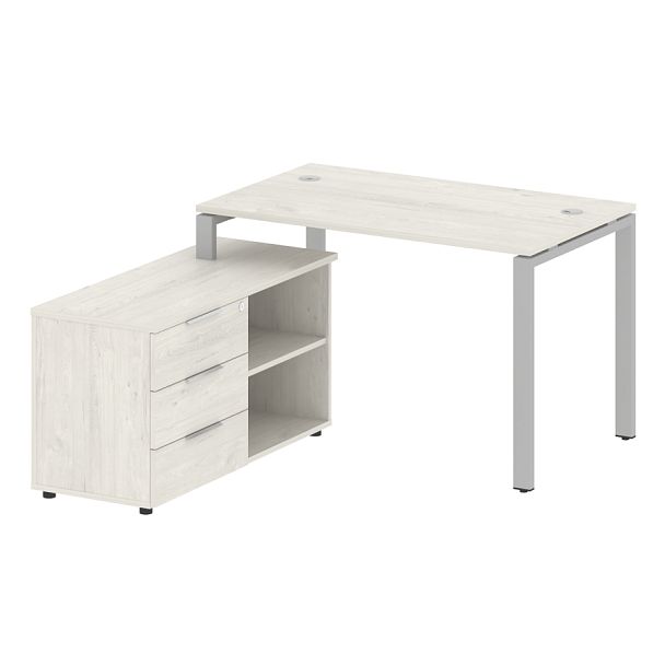 Metal System Р. ст. с тумбой на П-образном м/к БП.РС-СТС-2.2 (L) Дуб наварра/Серый металл 1300*1520*750 - Вид 1
