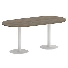 Ялта Стол овальный LT.SPRG-3 Вяз Благородный/Металл Белый 1800*900*750 - Фото предпросмотра