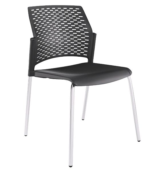 Rewind стул без подлокотников каркас хром/пластик черный "Кресла для посетителей"  ТК-001854000008 черный - Вид 1