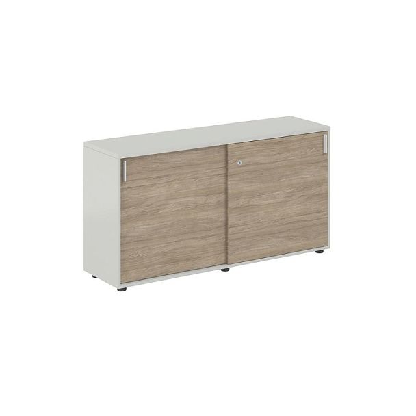 Шкаф купе 1438х400х750 низкий, с замком / корпус цвет: серый бархат, фасады: дуб темный Сигма / Sigma - Вид 1