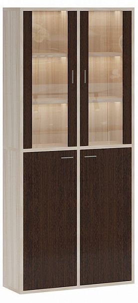 Шкаф-витрина Домино СУ(ш2в2)+2ФС+2ФГ Венге/Карамель - Вид 1