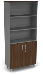 Шкаф широкий полузакрытый Берлин Орех Вармия/Серый ШК5-90 - Фото предпросмотра