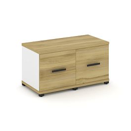 Concept Шкаф 2 узкие секции, 1 ниша CN.STU-123 B Дуб Винченцо/Белый Бриллиант/Металл Черный 836*420*450 - Фото предпросмотра