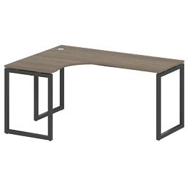 Metal System Quattro Стол криволинейный левый на О-образном м/к 40БО.СА-4 (L) Вяз/Антрацит металл 1600*1200*750 - Фото предпросмотра