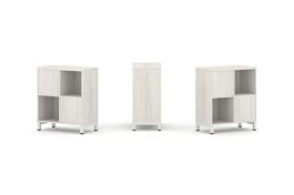 Стайл Проджект Набор стеллажа 2-х сторон., 2 яр. SN.NSD-221 Дуб Наварра/Металл Белый 754*400*881 - Фото предпросмотра