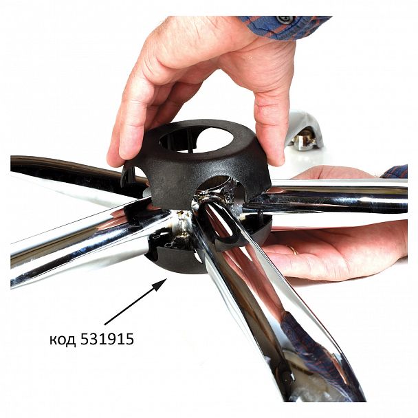 Пятилучие для кресла, нагрузка до 120 кг, диаметр 700 мм, NZ004, металлическое, хром - Вид 3