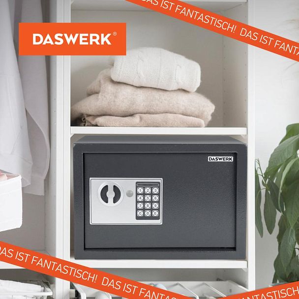 Сейф мебельный DASWERK SC-250EL (250х350х250 мм), электронный замок, графит, 291343 - Вид 20