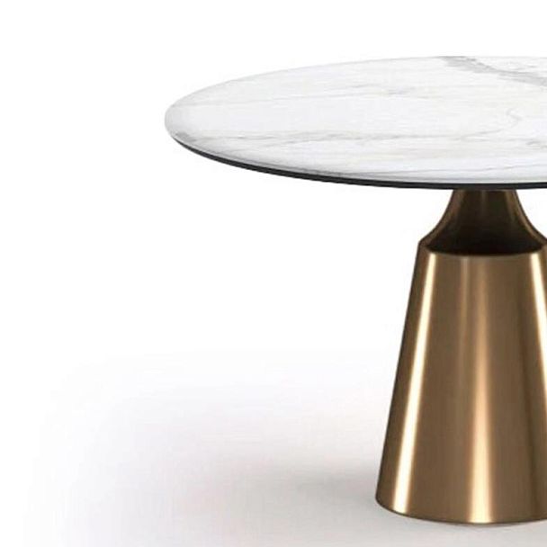 Стол круглый Lucas 100, керамика матовая, белая - Вид 4