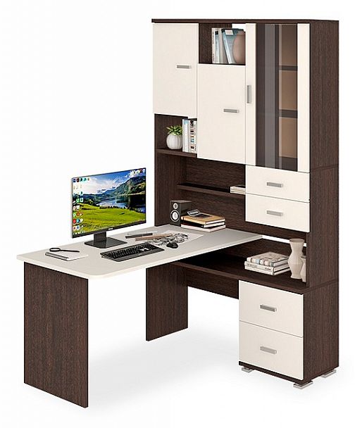 Стол компьютерный Домино СР-620/140 Белый/Венге правый - Вид 1