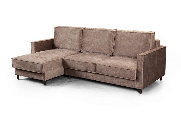 Keln диван-кровать с шезлонгом, велюр бежевый - Вид 5