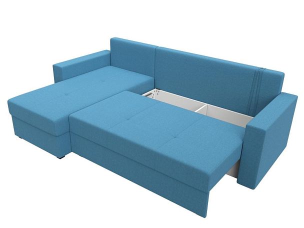 Диван угловой Верона Лайт левый угол Рогожка голубой - Вид 7