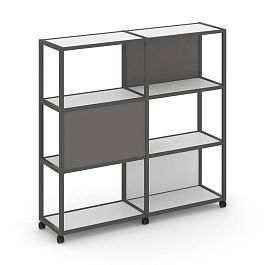 Shelf Mobile Стеллаж 4 уровня 2 секции VR.LT-STK-414.12 Белый Бриллиант/Металл Антрацит/W-26 2370*400*1523 - Фото предпросмотра