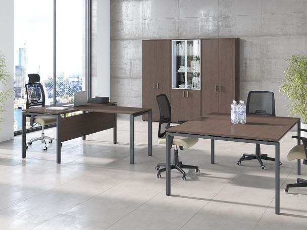 Эргономичный стол правый Trend Metal 140x120x75 дуб феррара - Вид 8