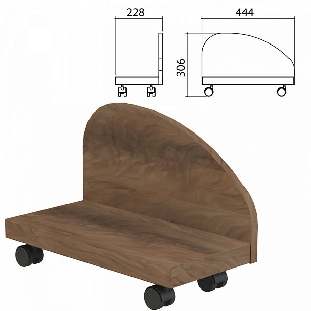Подставка под системный блок "Приоритет", 228х444х306 мм, дуб апрель, К-929, К-929 дуб апрель - Вид 1