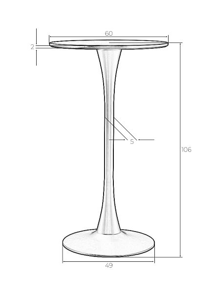 Стол барный MIA BAR (белая столешница, белое основание) - Вид 5