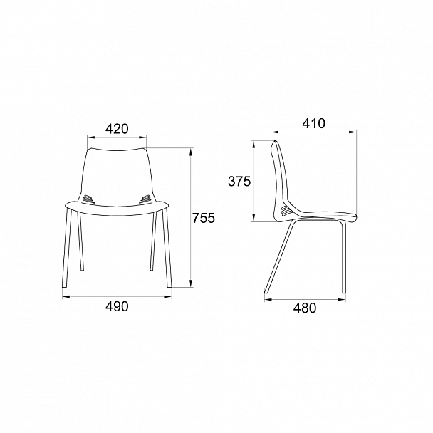Стул Race (4 ножки) каркас Черный, фиолетовый, стопируемый - Вид 3